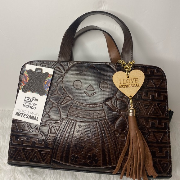 Maria doll chiseled leather bag - Picture 2 of 4